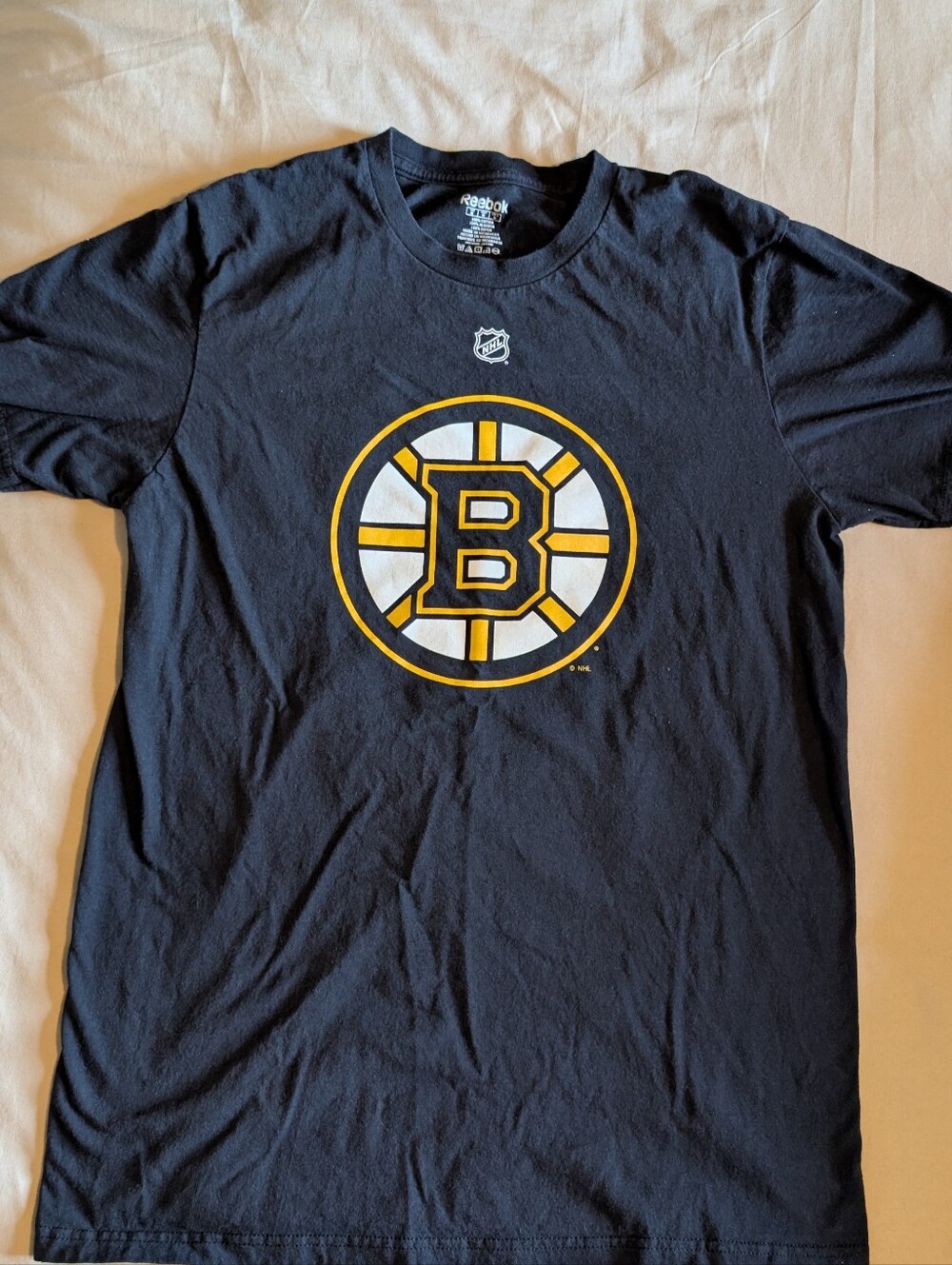 Reebok Boston Bruins Black Logo T‑Shirt